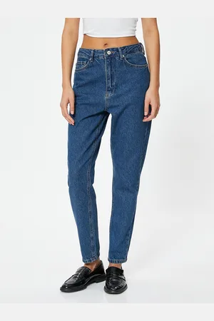 Koton Women Mom Fit High-Rise Pure Cotton Jeans