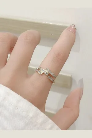 Salty Gold-Plated Stone Studded Finger Ring