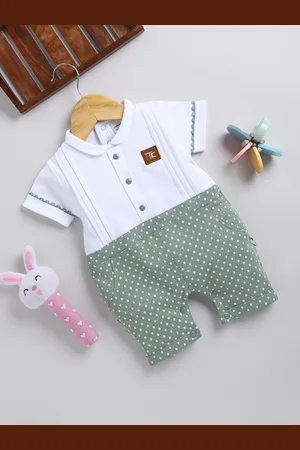 Moms Love Infant Boys Pure Cotton Colourblocked Rompers