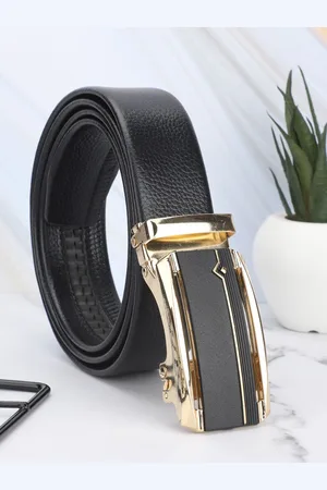 Winsome Deal Men Textured Slider Buckle Formal Belt