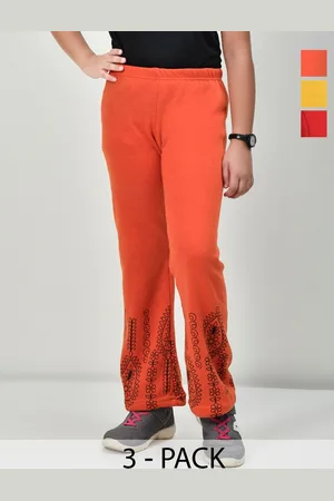 BAESD Pack Of 4 Girls Bottom Printed Knitted Palazzos