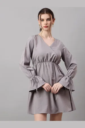 Roadster The Lifestyle Co. Grey Fit & Flared Mini Dress
