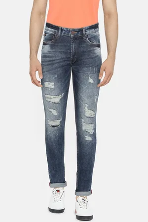 LocoMotive Men Blue Slim Fit Mid-Rise Mildly Distressed Stretchable Jeans