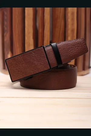Winsome Deal Men Textured Slider Buckle Formal Belt