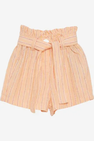 KIABI Girls Striped Linen Outdoor with Technology Shorts