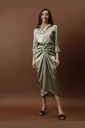 ATHENA Front Knotting Wrap Midi Skirt