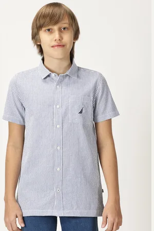 Nautica Boys Classic Opaque Checked Casual Shirt