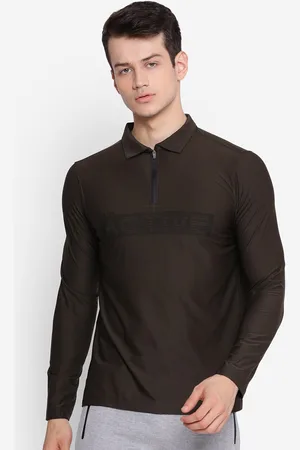 Turtle Men Brown Polo Collar Slim Fit T-shirt