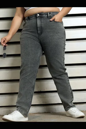 High Star Plus Size Women Straight Fit High-Rise Stretchable Jeans