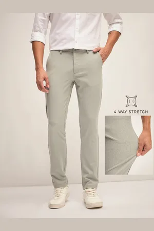 The Bear House Men Solid 4 Way Stretch Slim Fit Formal Trouser
