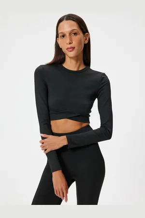 Koton Women Sports High Neck Pockets Slim Fit T-shirt