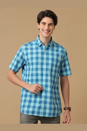 Linen Club Men Contemporary Slim Fit Buffalo Checks Opaque Checked Casual Shirt