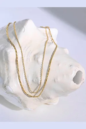 Accessorize 14K Gold-Plated Z Sparkle Chain Layered Necklace
