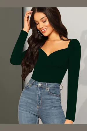 Dream Beauty Fashion Women Solid Sweetheart Neck Top