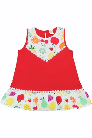 Clothe Funn Girls Tropical Printed A-Line Dress