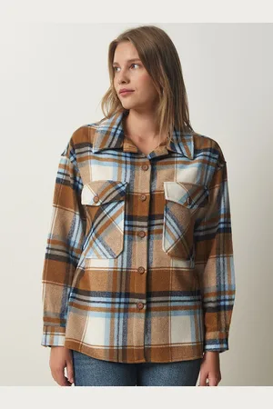 Happiness istanbul Women Checked Longline Tailored Jacket