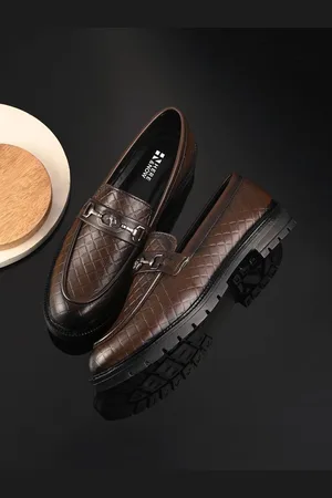 HERE&NOW Men Textured Loafers Formal Shoes