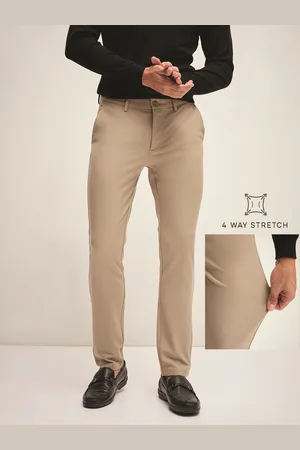 The Bear House Men Solid 4 Way Stretch Slim Fit Formal Trouser