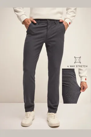 The Bear House Men Solid 4 Way Stretch Formal Trouser