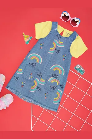 Pantaloons Girls Graphic Printed Top With Dress