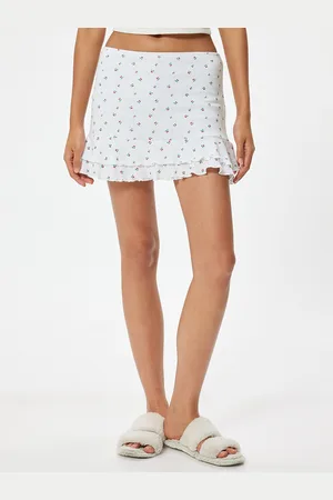 Koton Women Printed Pure Cotton Straight Mini Skirts