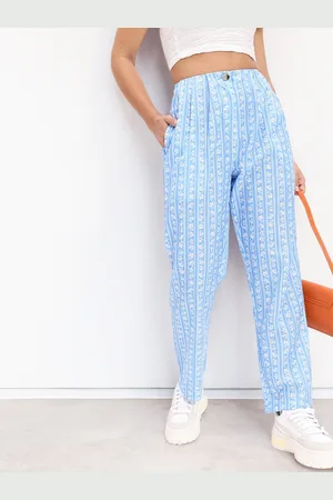 DressBerry Women Playful Patterns Blend Printed Pleated Trousers