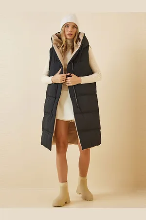 Happiness istanbul Women Geometric Colourblocked Longline Padded Jacket