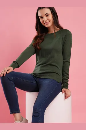Globus Women Solid Ribbed Knitted Pullover