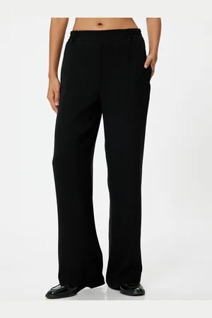 Koton Women Wide Leg Mid-Rise Trousers