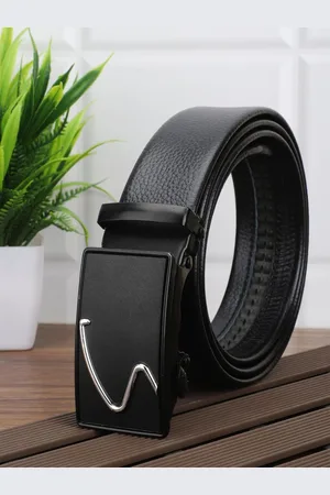 Winsome Deal Men Textured Slider Buckle Formal Belt