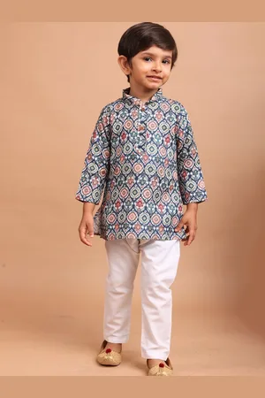 SHIWAM ETHNIX Boys Ethnic Motifs Printed Regular Kurta with Pyjamas
