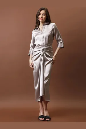 ATHENA Front Knotting Midi Skirts