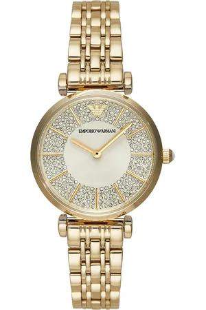 Emporio Armani Women Embellished Dial & Stainless Steel Analogue Watch AR11608