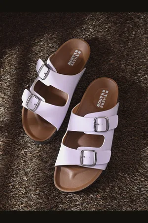 HERE&NOW Women Open Toe Flats with Buckles