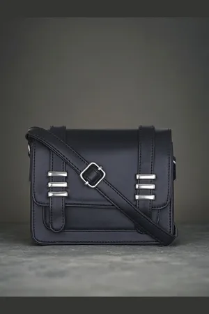 Mast & Harbour PU Structured Satchel with Cut Work