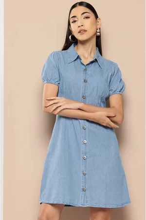 Chemistry Pure Cotton Chambray A-Line Mini Dress