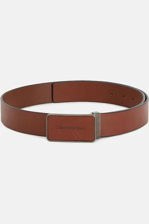 Calvin Klein Men Solid Leather Push Pin Casual Belt