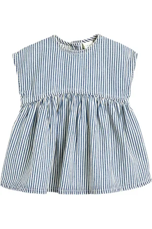 Next Girls Striped Pure Cotton Fit & Flare Dress