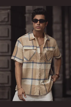 Powerlook Men Tartan Checks Opaque Checked Cotton Casual Shirt
