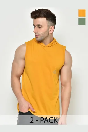 CHKOKKO Men Solid Hood Cotton T-Shirt