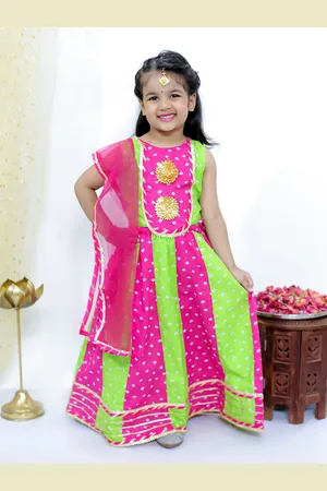 KID1 Girls Printed Ready to Wear Lehenga & Blouse With Dupatta