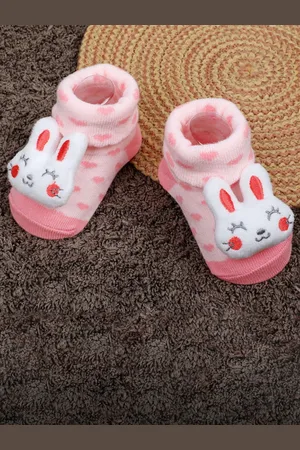 Baby Moo Infants Applique Embellished Soft And Comfortable Anti-Slip Cotton Socks Booties