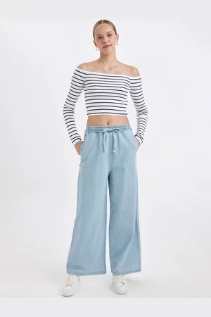 DeFacto Women Cotton Wide Leg Trousers