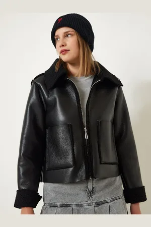 Happiness istanbul Women Solid Leather Jacket