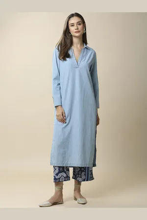 Chemistry Paisley Printed V Neck Pure Cotton Kurta with Trousers