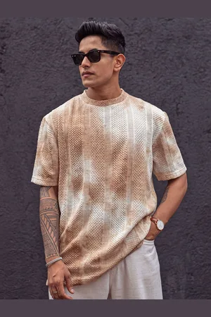 Powerlook Men Dyed Round Neck Oversized T-Shirt