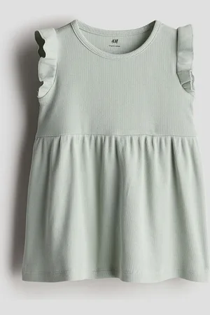 H&M Girls Round Neck Flutter Sleeve Dress