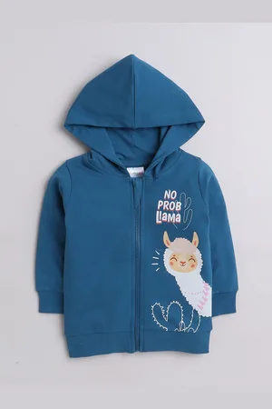 BUMZEE Girls Graphic Printed Hooded Sweatshirt