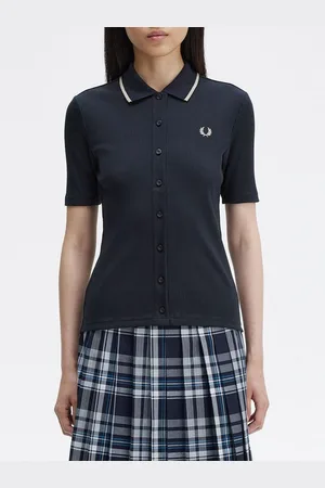 Fred Perry Women Solid Polo Collar Cotton T-Shirt