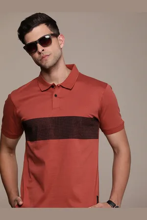 French Connection Self Design Polo Collar Pure Cotton T-shirt